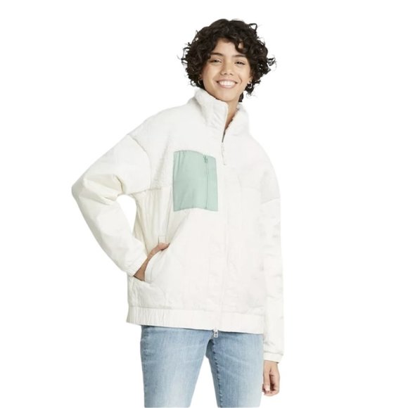 NWT Women's Sherpa Jacket - Universal Thread Cream Size XXL, Ivory, Winter Soft - Picture 1 of 3